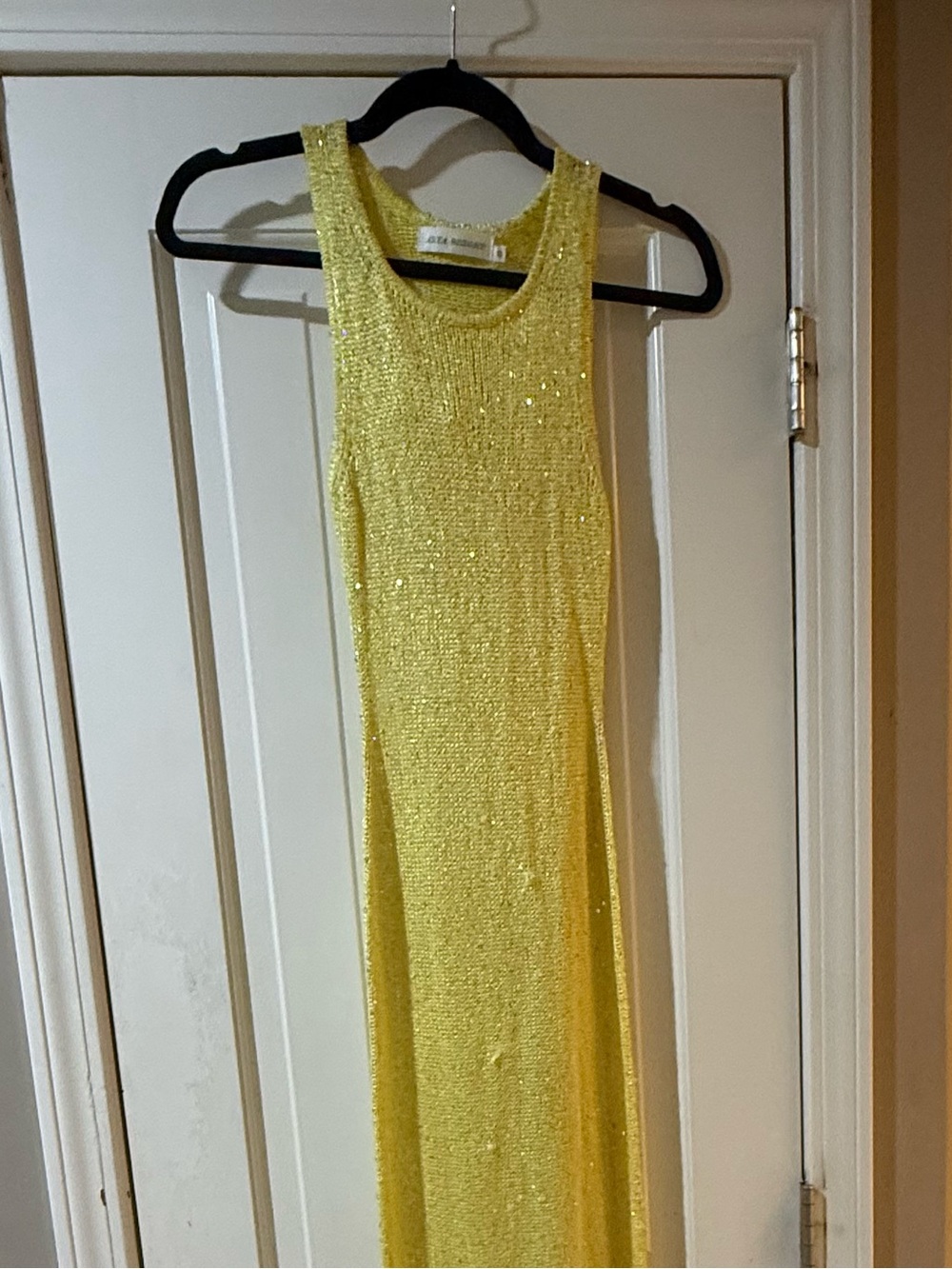 Sparkling Yellow Sequin Maxi Dress - Racerback Style